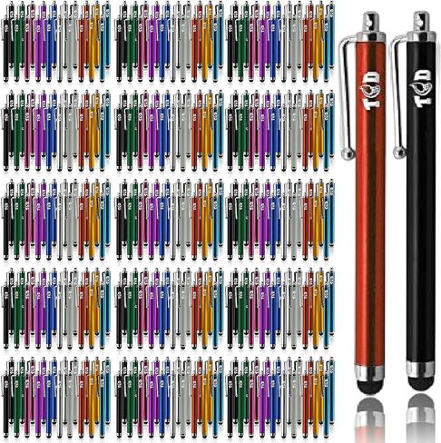 قلم TCD 300 Pack Stylus Pen لأجهزة iPad، قلم رقمي عالي الدقة ذو سعة عالمية كبيرة - متوافق مع iPhone، والكمبيوتر اللوحي، والكمبيوتر المحمول الذي يعمل باللمس - أقلام سوداء ذات طرف مطاطي لجميع أجهزة شاشة اللمس in Kuwait