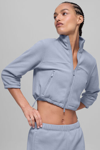 Alo Yoga Polar Fleece Retreat Cropped Jacket - Winter Frost in Saudi Arabia