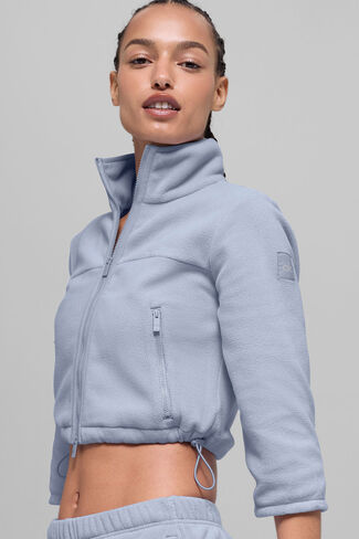 Alo Yoga Polar Fleece Retreat Cropped Jacket - Winter Frost in Saudi Arabia