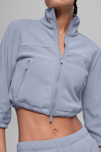 Alo Yoga Polar Fleece Retreat Cropped Jacket - Winter Frost in Saudi Arabia
