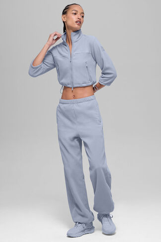 Alo Yoga Polar Fleece Retreat Cropped Jacket - Winter Frost in Saudi Arabia