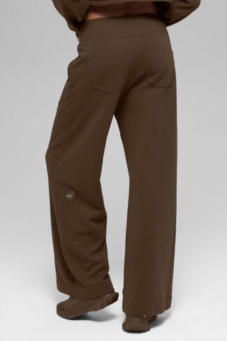 Alo Yoga Serenity Wide Leg Sweatpant - Espresso in Saudi Arabia