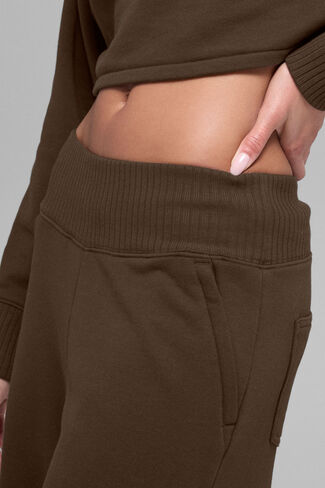 Alo Yoga Serenity Wide Leg Sweatpant - Espresso in Saudi Arabia