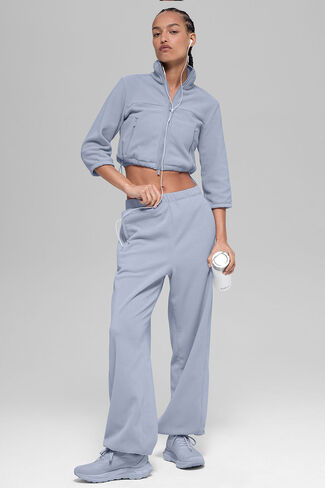 بنطلون رياضي Alo Yoga Polar Fleece عالي الخصر - وينتر فروست in Saudi Arabia