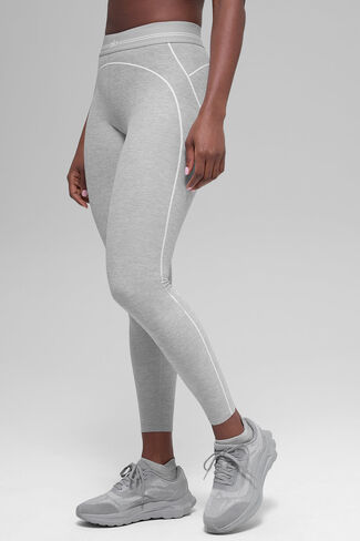 Alo Yoga 7/8 High-Waist Alosoft Heart Throb Legging - Athletic Heather Grey/White in Kuwait