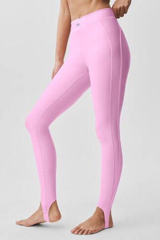 Alo Yoga Airlift High-Waist Love Language Stirrup Legging - Candy Heart Pink in Saudi Arabia