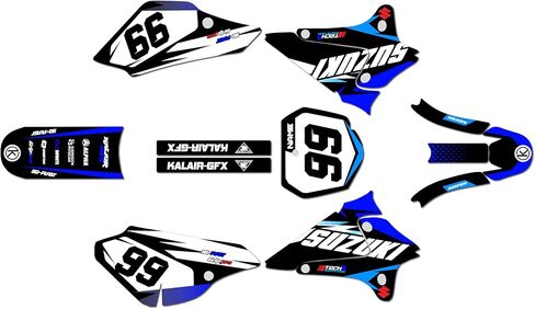 مجموعة رسومات لسوزوكي DRZ125 (2001-2007) سلسلة Division Smoke 09 Mil - مجموعة ملصقات رسومات السباق المخصصة للدراجة الترابية، بدون بلاستيك in Kuwait