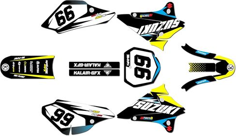 مجموعة رسومات لسوزوكي DRZ125 (2001-2007) سلسلة Division Smoke 09 Mil - مجموعة ملصقات رسومات السباق المخصصة للدراجة الترابية، بدون بلاستيك in Kuwait