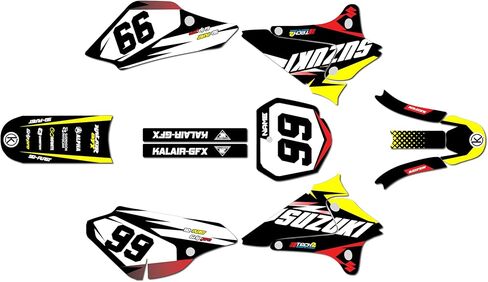 مجموعة رسومات لسوزوكي DRZ125 (2001-2007) سلسلة Division Smoke 09 Mil - مجموعة ملصقات رسومات السباق المخصصة للدراجة الترابية، بدون بلاستيك in Kuwait