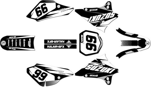 مجموعة رسومات لسوزوكي DRZ125 (2001-2007) سلسلة Division Smoke 09 Mil - مجموعة ملصقات رسومات السباق المخصصة للدراجة الترابية، بدون بلاستيك in Kuwait