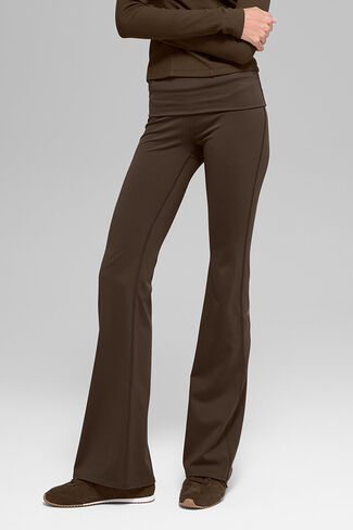 Alo Yoga ALO Softsculpt Foldover Flare Legging - Espresso in Saudi Arabia