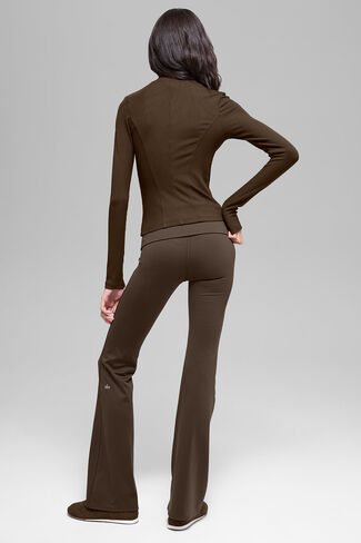 Alo Yoga ALO Softsculpt Foldover Flare Legging - Espresso in Saudi Arabia