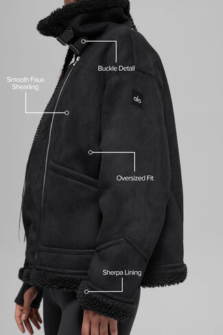 Alo Yoga Faux Shearling Grand Jacket - Black in Saudi Arabia