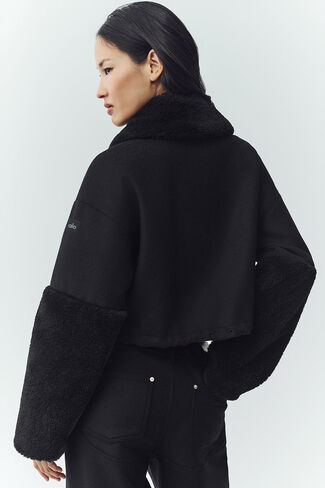 Alo Yoga Wool Blend Nightfall Bomber - Black in Kuwait
