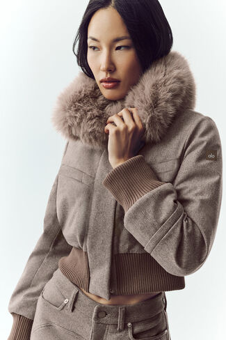 Alo Yoga Wool Blend Bunny Slope Jacket - Alpine Cocoa Heather in Saudi Arabia