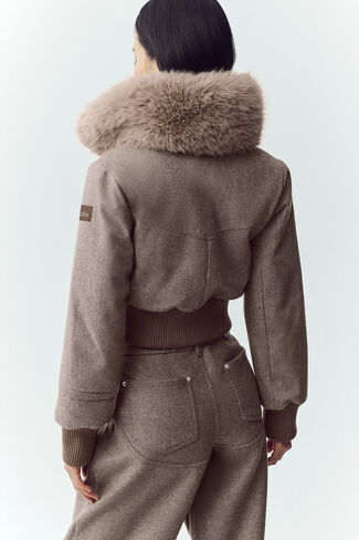Alo Yoga Wool Blend Bunny Slope Jacket - Alpine Cocoa Heather in Saudi Arabia