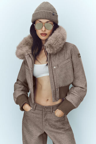 Alo Yoga Wool Blend Bunny Slope Jacket - Alpine Cocoa Heather in Saudi Arabia