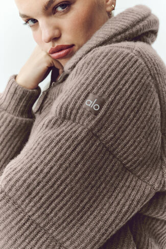 Alo Yoga Cashmere Northstar Sweater Puffer - Alpine Cocoa Heather in Saudi Arabia