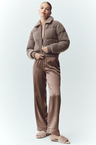 Alo Yoga Cashmere Northstar Sweater Puffer - Alpine Cocoa Heather in Saudi Arabia