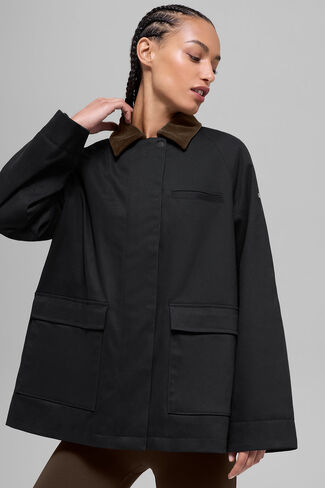 Alo Yoga Twill Barn Jacket - Black/Espresso in Saudi Arabia