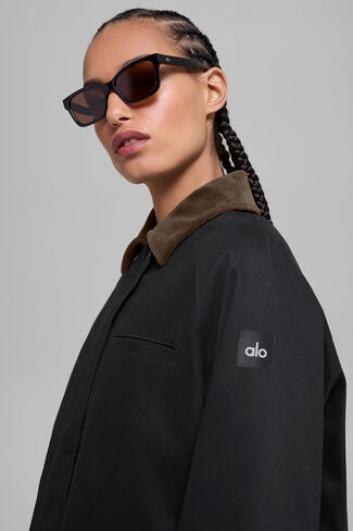 Alo Yoga Twill Barn Jacket - Black/Espresso in Saudi Arabia