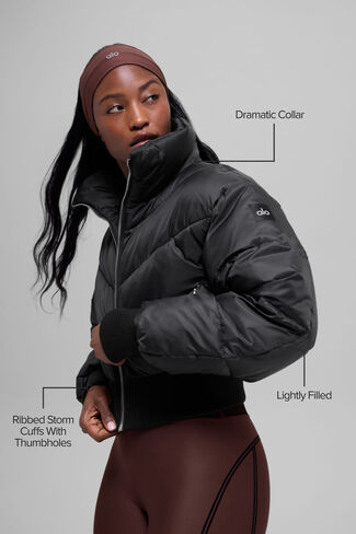 Alo Yoga Cropped Atmosphere Puffer - Black in Saudi Arabia