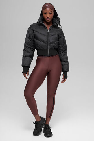 Alo Yoga Cropped Atmosphere Puffer - Black in Saudi Arabia