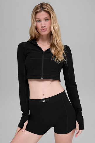 Alo Yoga Alosoft Sincere Fitted Jacket - Black in Kuwait