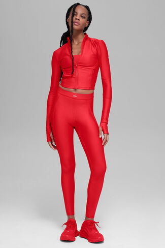 Alo Yoga Airlift Ignite Zip Up Jacket - Bright Red in Saudi Arabia