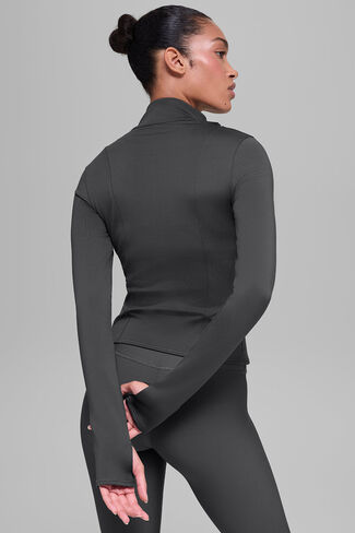 Alo Yoga Airlift Winter Warm Radiant Full-Zip Jacket - Anthracite in Saudi Arabia