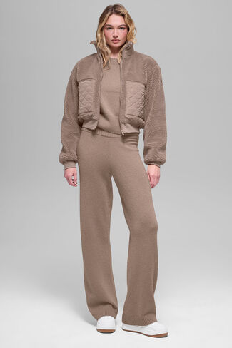 Alo Yoga Sherpa Edge Bomber - Chai Latte in Saudi Arabia