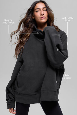Alo Yoga Polar Fleece Hazy Pullover - Black in Saudi Arabia