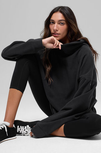 Alo Yoga Polar Fleece Hazy Pullover - Black in Saudi Arabia
