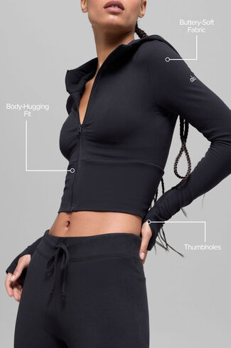 Alo Yoga Sway Full Zip Hoodie - Black in Saudi Arabia