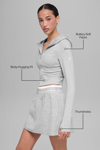 Alo Yoga Sway Full Zip Hoodie - Athletic Heather Grey in Saudi Arabia