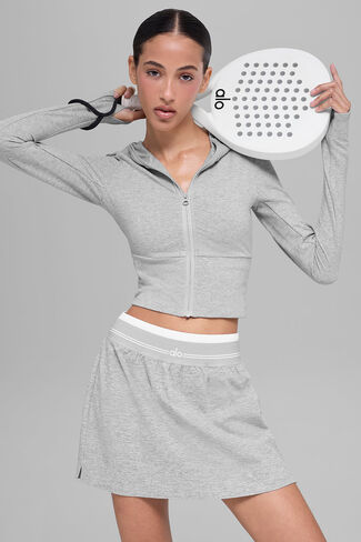 Alo Yoga Sway Full Zip Hoodie - Athletic Heather Grey in Saudi Arabia