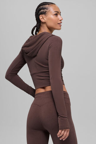 Alo Yoga Sway Full Zip Hoodie - Brownstone in Kuwait
