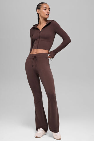 Alo Yoga Sway Full Zip Hoodie - Brownstone in Kuwait