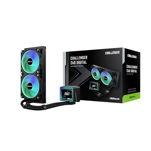 ASRock Challenger Pure 360 All-in-One Liquid CPU Cooler, Sleek All-Black Design, 360mm Radiator, 3-Phase Pump, 0dB Silent Cooling, 6-Year Warranty in Saudi Arabia