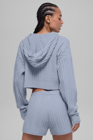 Alo Yoga Cable Knit Winter Bliss Hoodie - Winter Frost in Kuwait
