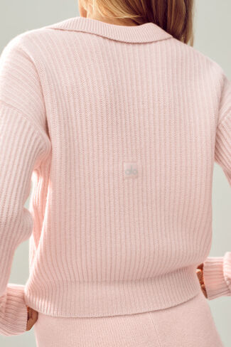 Alo Yoga Cashmere Northstar Polo - Frosted Pink in Saudi Arabia