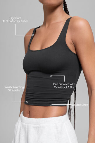 Alo Yoga ALO Softsculpt Precision Tank - Black in Saudi Arabia
