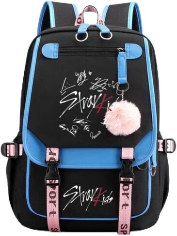 حقيبة ظهر Stray SKZ للأطفال من Merch، حقيبة كتب SKZ حقيبة ظهر كاجوال (أسود 4) in Kuwait