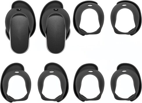 3 Pairs Replacement Ear Tips for Bose QuietComfort Earbuds II (2022) & Bose QuietComfort Ultra Earbuds (2023)- Anti-Slip Silicone Wingtip Covers Eartip-Black in Saudi Arabia