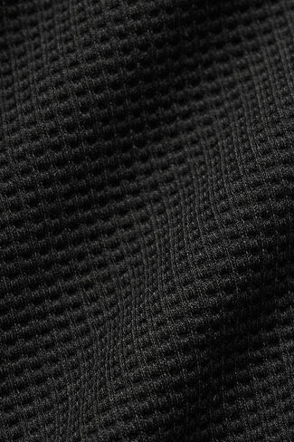 طاقم ألو يوجا وافل لاونج بأكمام طويلة - أسود in Kuwait