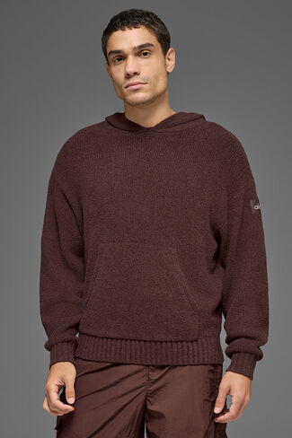 Alo Yoga Textured Knit Hoodie - Brownstone in Kuwait
