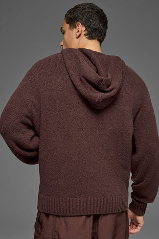 Alo Yoga Textured Knit Hoodie - Brownstone in Kuwait