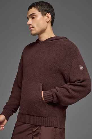 Alo Yoga Textured Knit Hoodie - Brownstone in Kuwait
