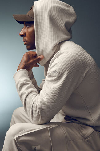 Alo Yoga Waffle Lounge Hoodie - Bone in Saudi Arabia