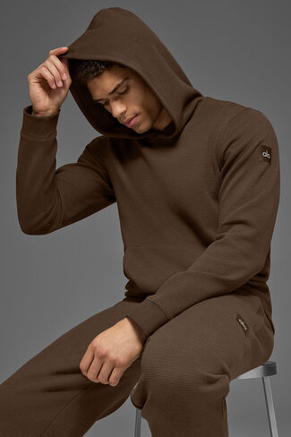 Alo Yoga Waffle Lounge Hoodie - Espresso in Kuwait